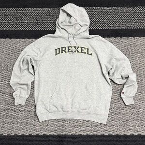 Drexel University Hoodie Champion Men’s Large Gray Pullover Collegiate Logo Alum